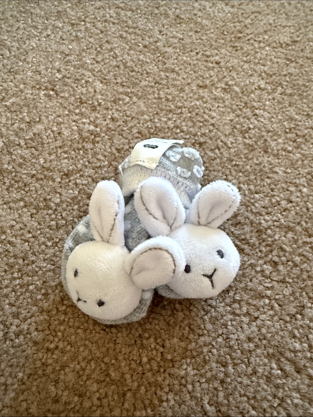 Mud Pie Baby Socks with Plush Bunnies and Rattle